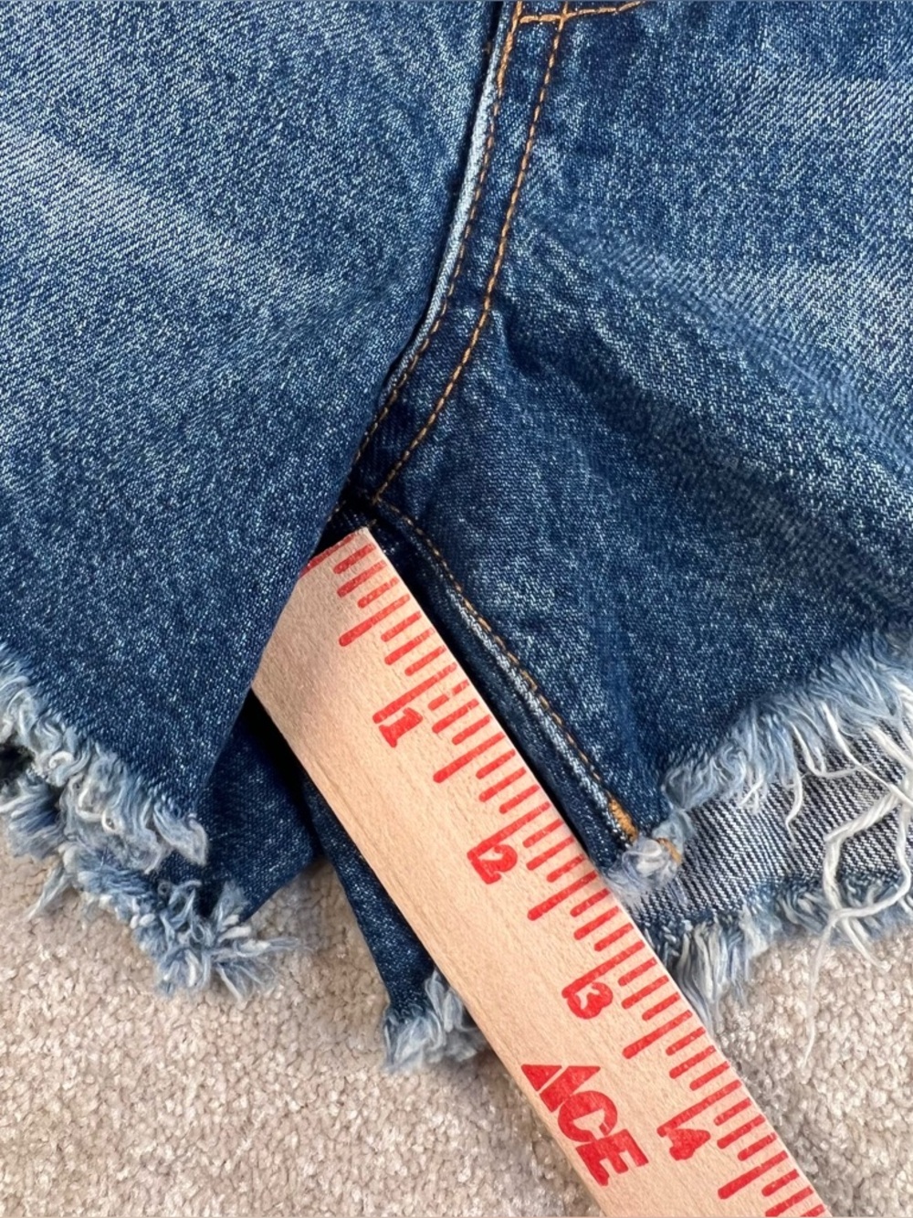 Tailor Vintage Denim Hot Shorts Blue Jean Cut Off Distressed NWT Cotton Junior 7 - Picture 7 of 9
